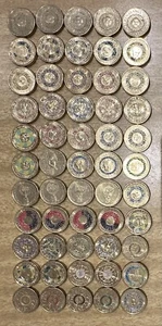 Australia $2 Bulk Lot Coins $110 Dollars Total Value Circulated - Picture 1 of 3