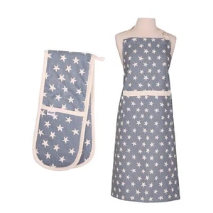 Dexam Bio Baumwolle Erwachsene Schürze & Doppel Ofenhandschuh Set - Blue Star - Bild 1 von 1