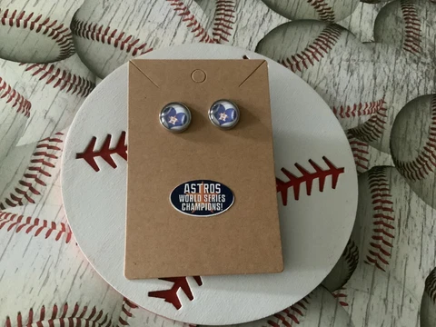 Houston Astros Stud Earrings NWT Cover