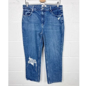 Paige Noella Jeans Womens 31 Blue Distressed High Rise Cropped Straight Leg - Picture 1 of 8