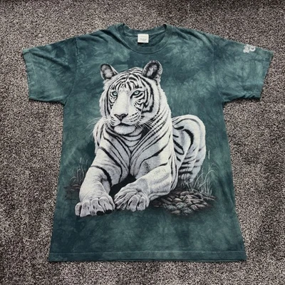 Camiseta The Mountain Tigre Blanco 2009 Tigre Siberiano Tie Dye Verde Talla Mediana Foto 1 de 4