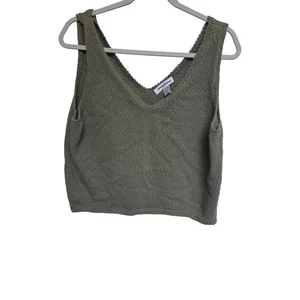 Tommy Bahama Womens XL Olive Green Knit Sleeveless V Neck Tank Top - Picture 1 of 6