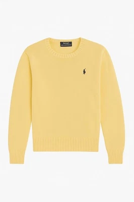 Suéter Pullover Polo Ralph Lauren Amarillo Algodón Tejido M Mediano Manga Larga De Colección Foto 1 de 4