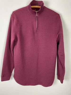 Pulôver masculino Haggar em movimento quarto de zíper marrom M - Imagem 1 de 4