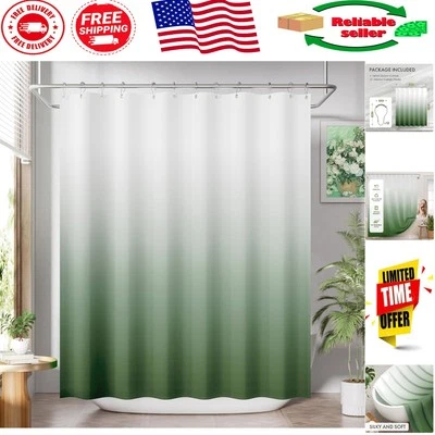 Juego de Cortinas de Ducha Ombre Resistente al Agua con 12 Ganchos - Elegante Tacto de Granja Foto 1 de 4