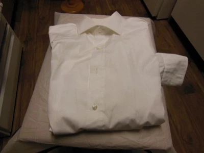 Camisa de vestir LN Tom Ford blanca de algodón talla 17 3/4 x 36-37 e45 Foto 1 de 4
