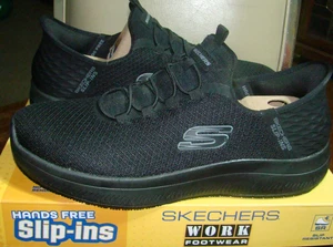 Skechers Herren Größe 9,5 Colsin Summits Schwarz Slipper Turnschuhe Schuhe Arbeit Schuhe - Bild 1 von 10