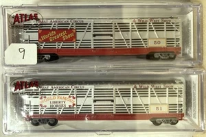 N scale Atlas/Lowell Smith 2 Circus stock cars - Picture 1 of 8