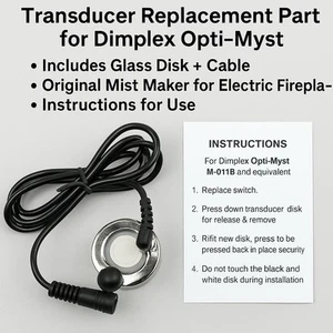 Transducer Replacement Part for Dimplex Opti-Myst M-011B – Glass Disk & Cable - Picture 1 of 1