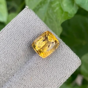 Flawless Natural GIE Certified Yellow Citrine 10.88 Ct Cushion Cut Loose Gemston - Picture 1 of 6