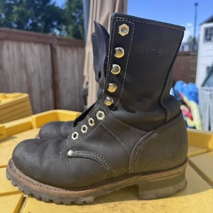 Vintage Georgia G920 Heritage Logger Combat Schnürstiefel Leder Arbeitsstiefel Größe 6,5 - Bild 1 von 11