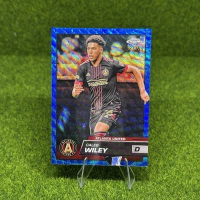 2024 TOPPS CHROME ATLANTA UNITED BLUE WAVE /99 CALEB WILEY #47 - Image 1 of 2