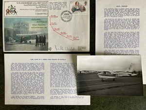 RAF Cover - Amy Johnson 1st Woman Flight To Australia - Signed Judith Chisholm - Picture 1 of 7