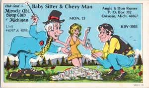 Vintage CB Radio QSL Postcard KIW 3088 Owosso Michigan USA - Picture 1 of 2