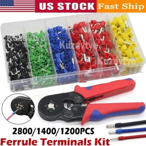 2800PCS Ferrules Electrical Terminals with Ferrule Crimping Tool Kit for Car,DIY - Picture 1 of 35