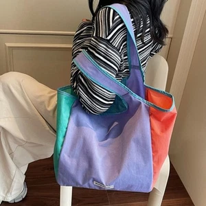 Dopamine Color Foldable Shopping Bag Cloth Eco Friendly Storage Bag Travel - Picture 1 of 16