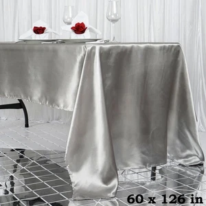 20 pcs 60x126" RECTANGLE Satin TABLECLOTHS Wedding Party Banquet Linens - Picture 1 of 115