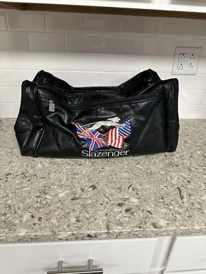 Slazenger Leather Duffle Bag Travel - Vintage - Image 1 of 4