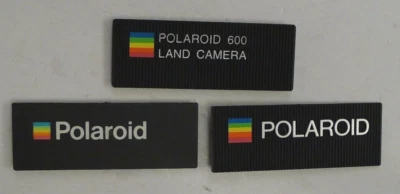 Lot of 3 Polaroid 600 Instant Camera Name Plates w/Rainbow REPLACEMENT or Decor - Image 1 of 4