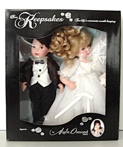 Marie Osmond Sposa e Sposo -Per ricordi, due bambole di porcellana alte 9" nuove con scatola 2007 - Foto 1 di 10