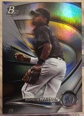 2022 Bowman Platinum Top Prospect Khalil Watson #TOP-98 Miami Marlins - Image 1 of 2