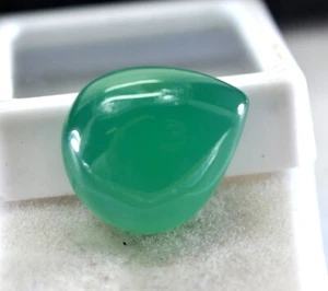13.70 Ct Natural Certified Pear Cabochon Emerald Pendant Loose Gemstone E2846 - Picture 1 of 9