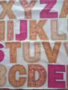letter RJR alphabet fun fabric length piece 44 x 22 inch 52 4 inch letter USA - Picture 1 of 2