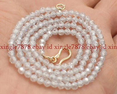 Colar de contas redondas de zircão multicolorido facetado natural 3 mm 16-28" - Imagem 1 de 4