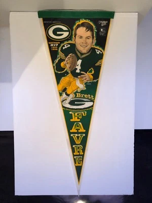 Banderín de colección Brett Favre MVP Green Bay Packers de Wincraft #372 ¡MUY RARO! Foto 1 de 4