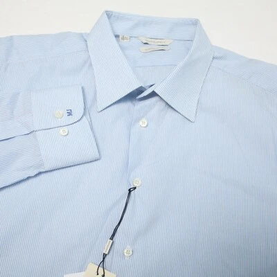 Suit Supply Shirt 17 3/4 - 38 Blue Striped Egyptian Cotton Monogram Barrel Cuff - Image 1 of 4