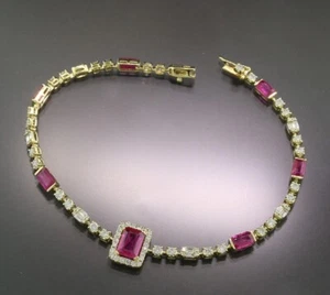 RUBIN BRILLANT ARMBAND 3,80 CT 750 GOLD WERT NEU - Bild 1 von 5