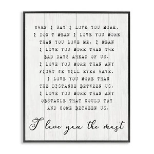 Stupell Industries Inspirational I love You the Most Phrase Couple Relationsh... - Picture 1 of 9