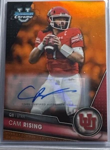 Cam Rising 2023 Bowman University Chrome - Auto. Orange 04/25 Utah - Picture 1 of 2