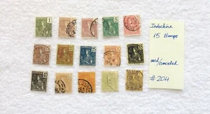 Indochina Briefmarken, 15 gebrauchte/stornierte Briefmarken, gut, SCV 2009 = 92,10 $, #204 ODER... - Bild 1 von 9