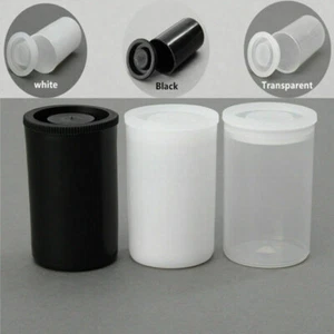 10pcs Plastic Empty Black/White Bottle 32x54mm Film Cans Canisters Containers - Picture 1 of 10