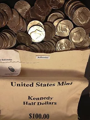 1971 - 2023 PD Kennedy Half Dollar 200 Coin Lot 2x Silver 90% 40% U.S. Mint Bag - Image 1 of 4