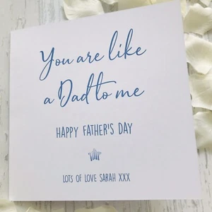Personalisierte Karte Like a Dad to me Stiefvater Vatertag Geburtstag Vatertag - Bild 1 von 3