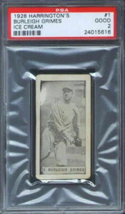 1928 Harrington's Ice Cream #1 Burleigh Grimes PSA 2 New York Giants HOF - Bild 1 von 1