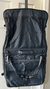 American Tourister Garment Bag Dark Gray Blue Hanger Lock Keys Vintage - Picture 1 of 17