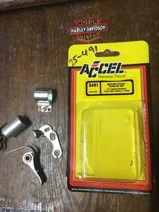 HARLEY -DAVIDSON 2 PIECE POINTS AND CONDENSOR AND BRACKET,MADE BY ACCEL USA - Picture 1 of 2
