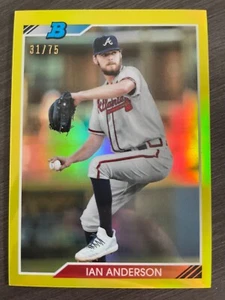 2020 Bowman Heritage Chrome Ian Anderson #92CP-IA Yellow Refractor serial /75 - Picture 1 of 2