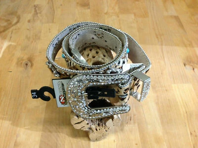 Cinturón Western para mujer Hair On Tigrt de Nocona negro/blanco N3492802 talla XL Foto 1 de 2