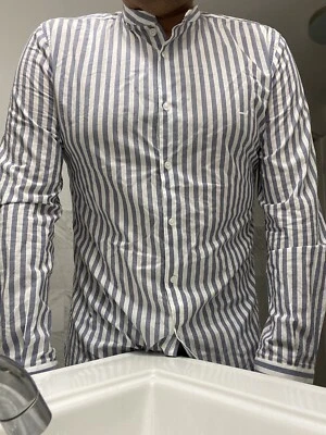 Camisa Adolfo Dominguez COSTURA Slim Manga Larga Algodón Para Hombre EE. UU. Mediana Rayas Foto 1 de 4