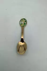 A. Michelsen Christmas Spoon 1980 In Gold-plated Sterling Silver with Enamel - Picture 1 of 2