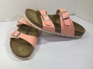 Birkenstock Women’s Size 7 EU 38 Narrow Sydney Coral Peach Sandals Y23-249 - Picture 1 of 10