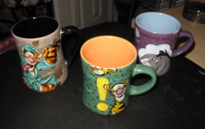 3 Nice Collectible Rare Disney Coffee MUGS - 2 Tigger + 1 Eeyore - Picture 1 of 9