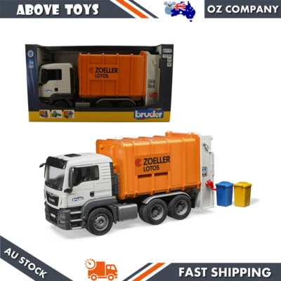 Bruder 1:16 MAN TGS Rear Loading Garbage Truck With Bins Model Vehicle Kids Toy - Image 1 of 4