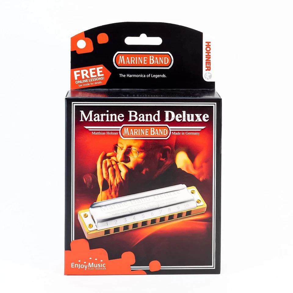 Hohner  Marine Band Deluxe Harmonica, Key of B, M2005BX-B - NIB - Image 1 of 1