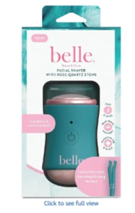 Belle Woman’s Electric Facial Shaver, Rechargeable, Rose Quartz Massager - Picture 1 of 4