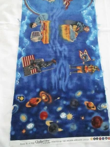 Vtg Estate Fabric - Space Theme Hercules Series Approx.11.5." x 44", New - Picture 1 of 11